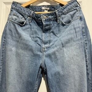 Distressed High-Rise Mom Jeans